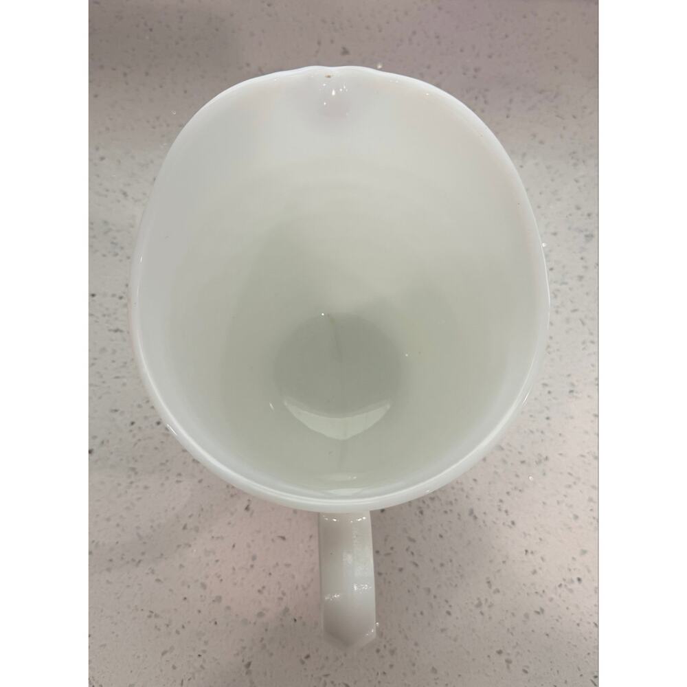 Vintage Fenton Hobnail Milk Glass 70 Oz Pitcher Ruffled Ice Lip 9.5” White - Picture 5 of 6